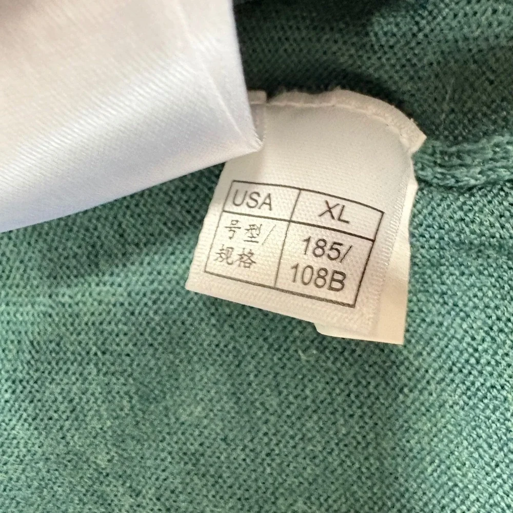 Brooks Brothers Men V Neck Brookstech Merino Wool Sweater Green XL Preppy Luxury